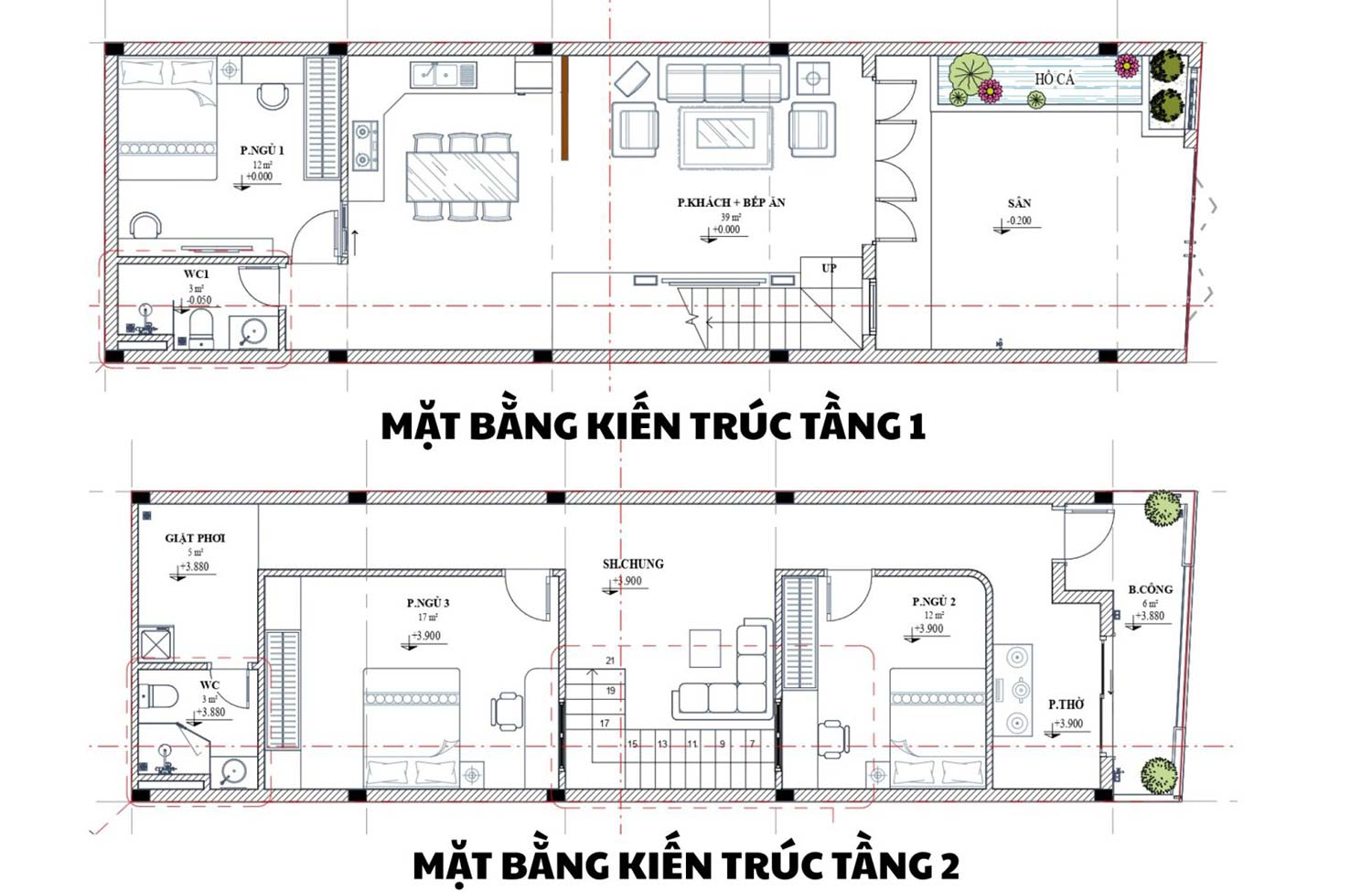 Nhà 2 tầng 5x16m mái Nhật