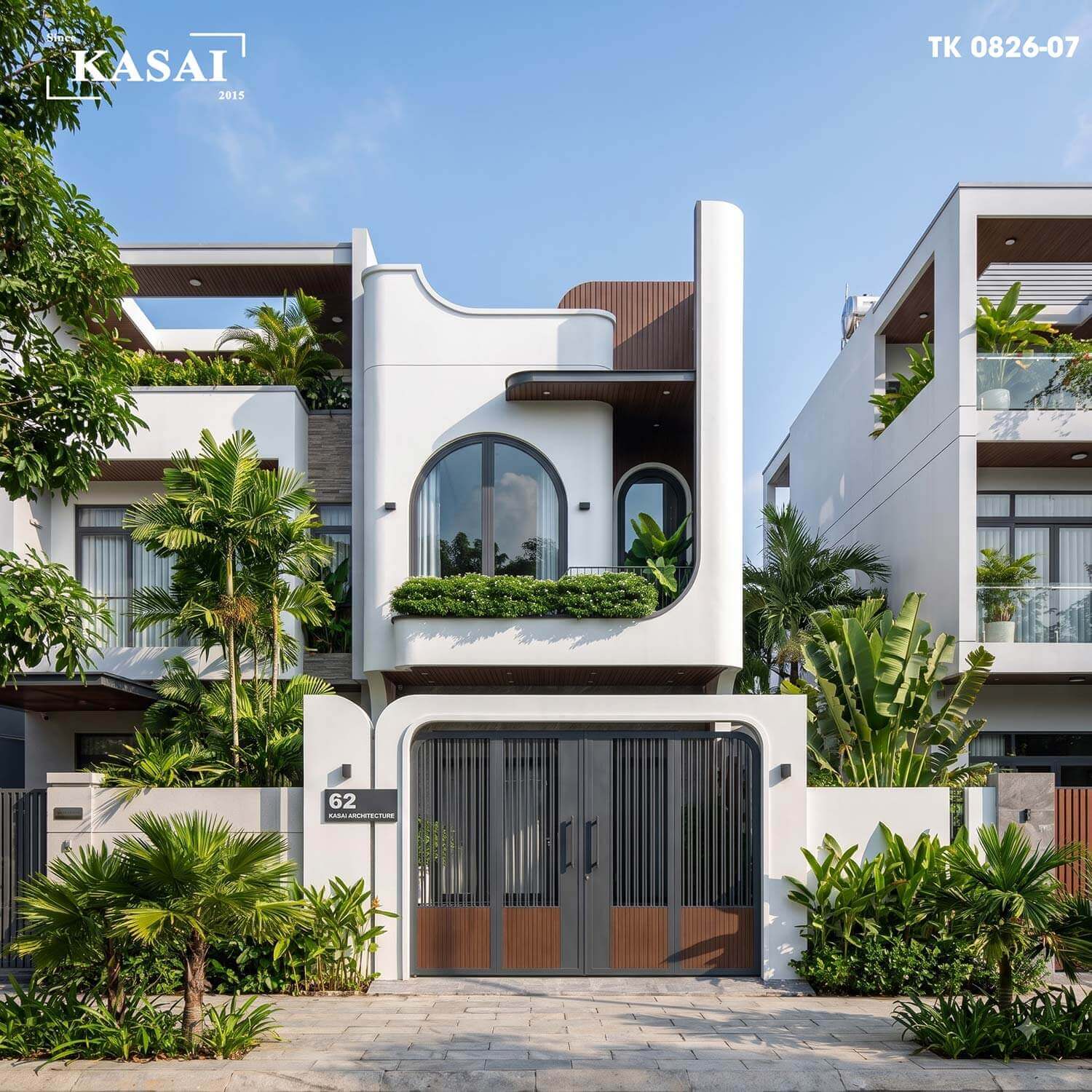 Nhà 2 tầng 5x16m cong đẹp