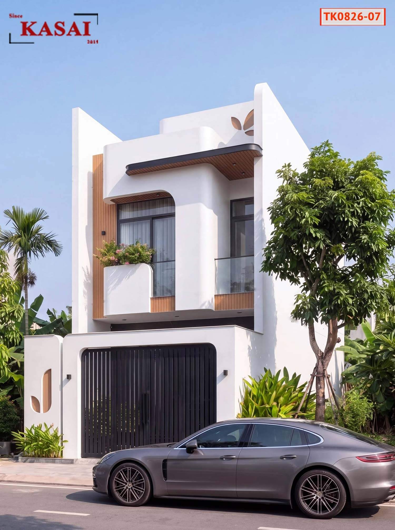 Nhà 2 tầng 5x16m cong đẹp