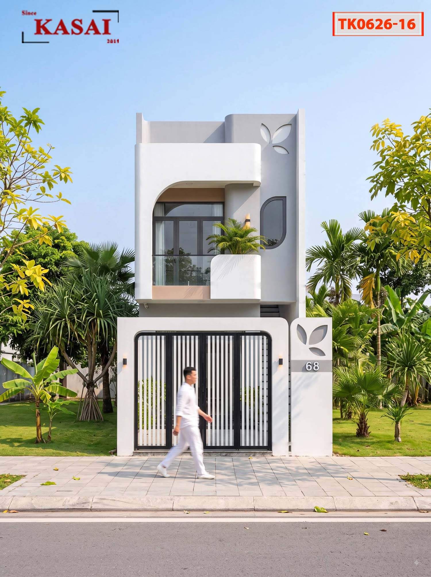 Nhà 2 tầng 5x16m cong đẹp