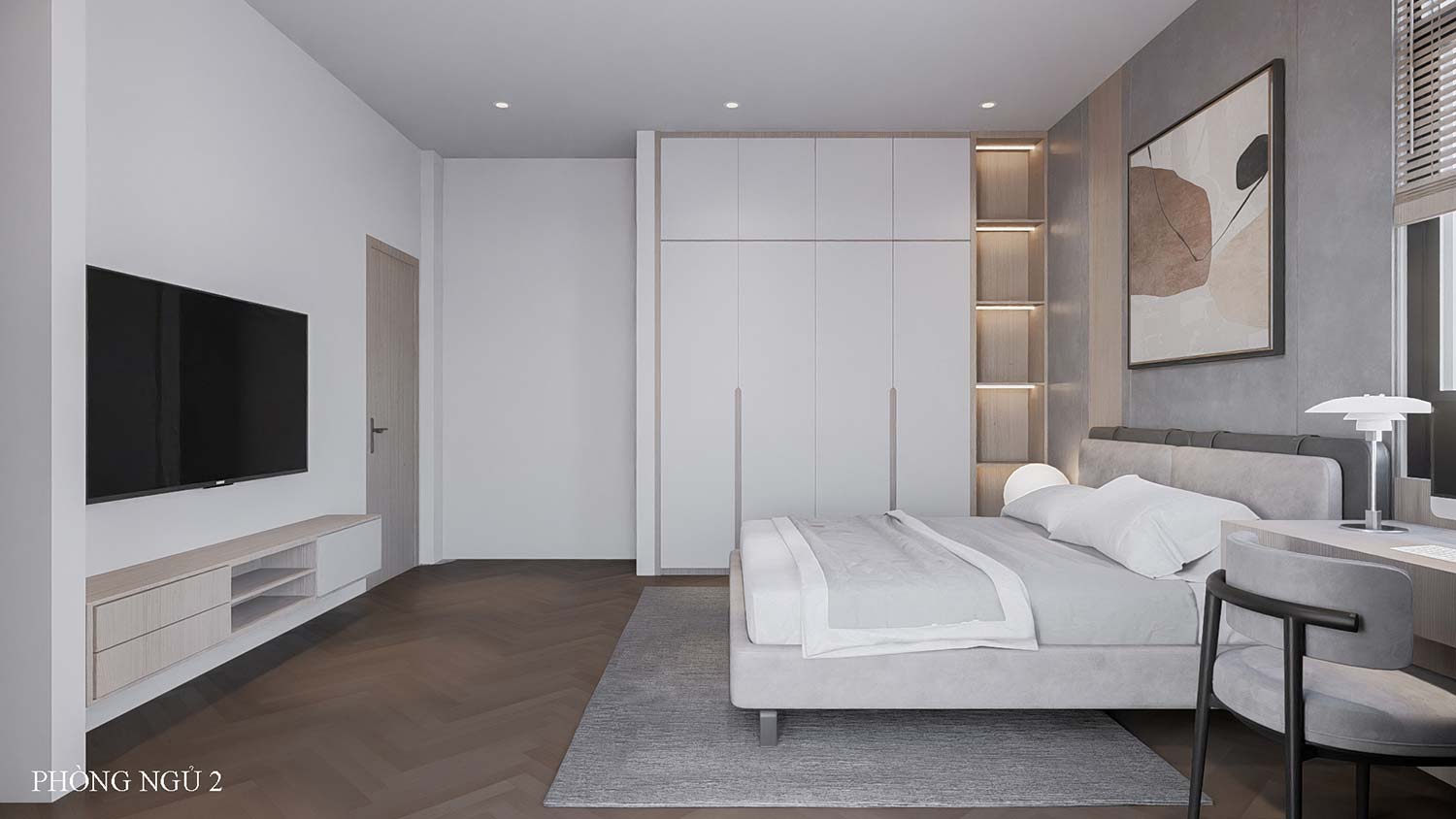Phòng ngủ mẫu nhà phố 3 tầng 5x20m đẹp