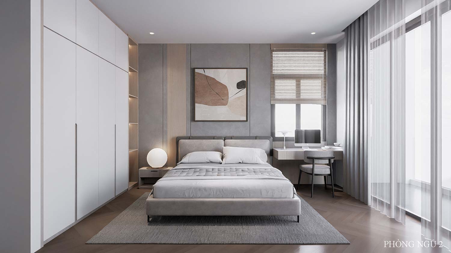 Phòng ngủ mẫu nhà phố 3 tầng 5x20m đẹp