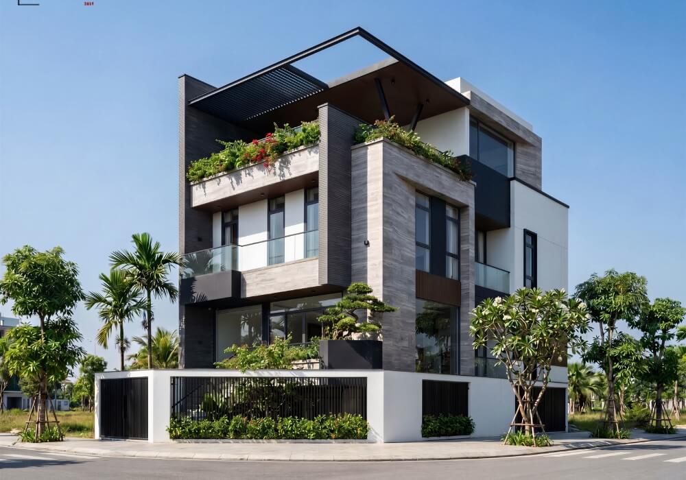 Thiết kế biệt thự 8x20m 4 tầng đẹp từng góc nhỏ