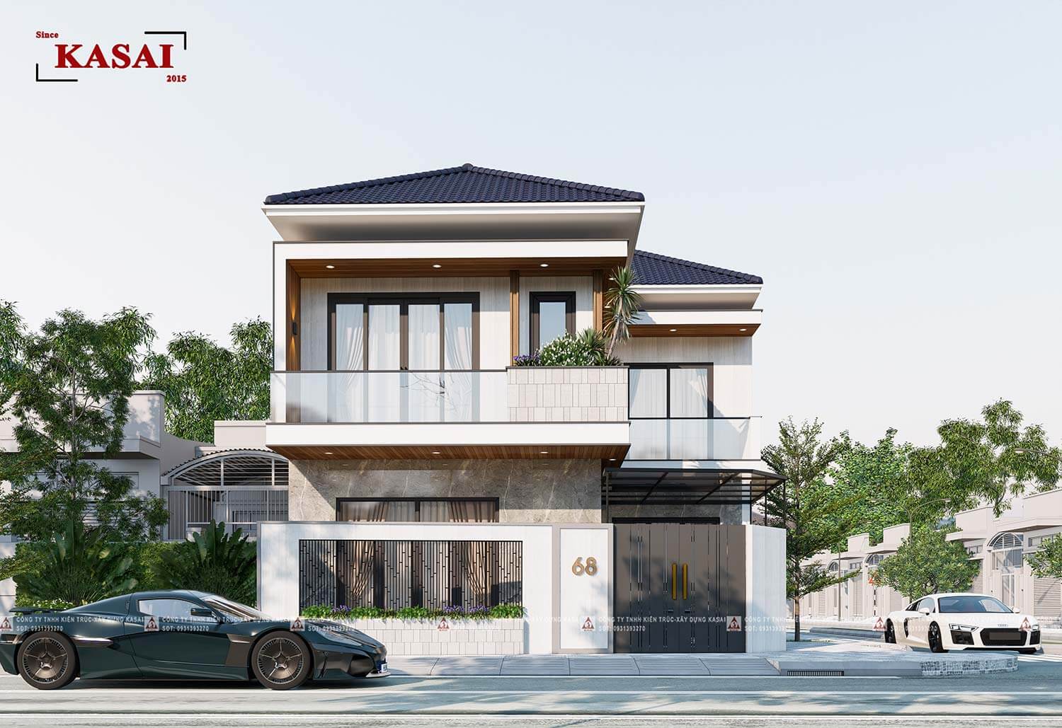 Thiết kế nhà 8x10 đẹp 2 tầng
