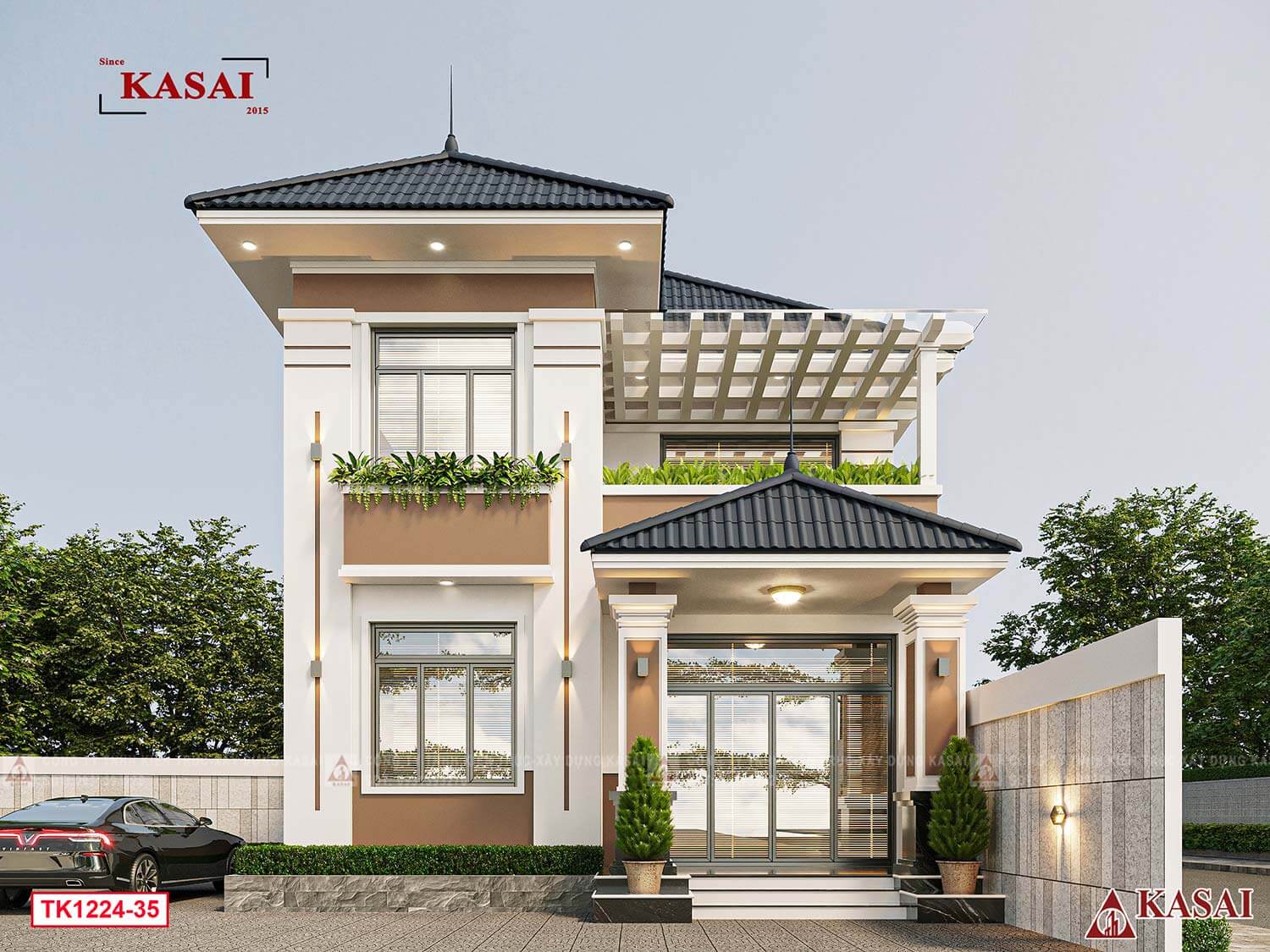 Thiết kế nhà 8x10 đẹp 2 tầng Thiết kế nhà 8x10 đẹp 2 tầng