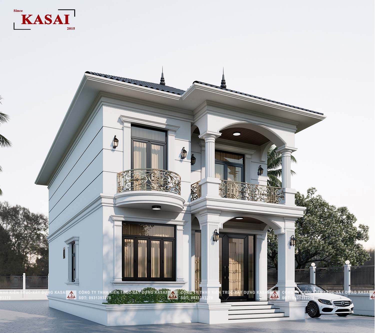 Thiết kế nhà 8x10 đẹp 2 tầng
