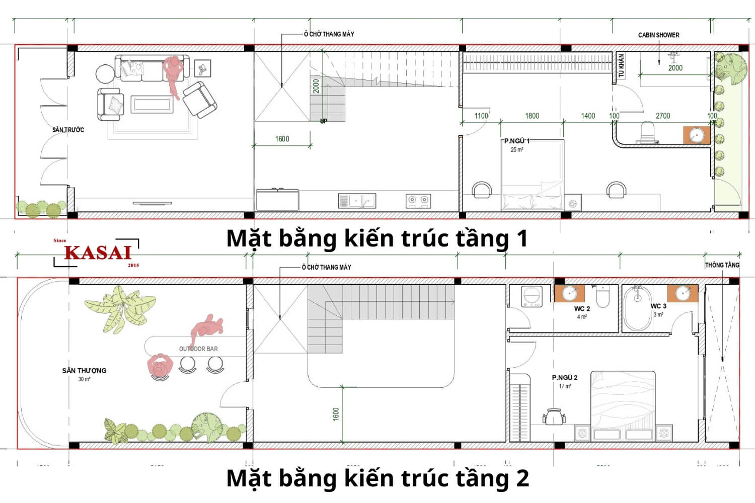 Mẫu nhà ống 2 tầng mới nhất
