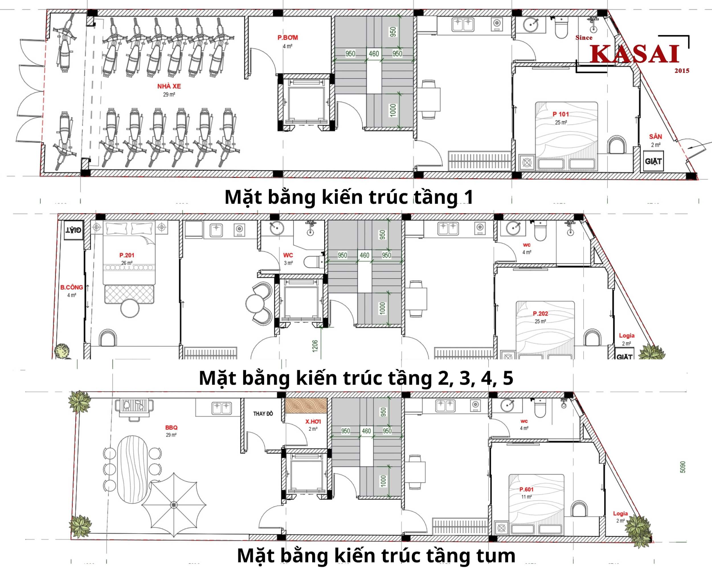 Bản vẽ thiết kế căn hộ hướng Tây