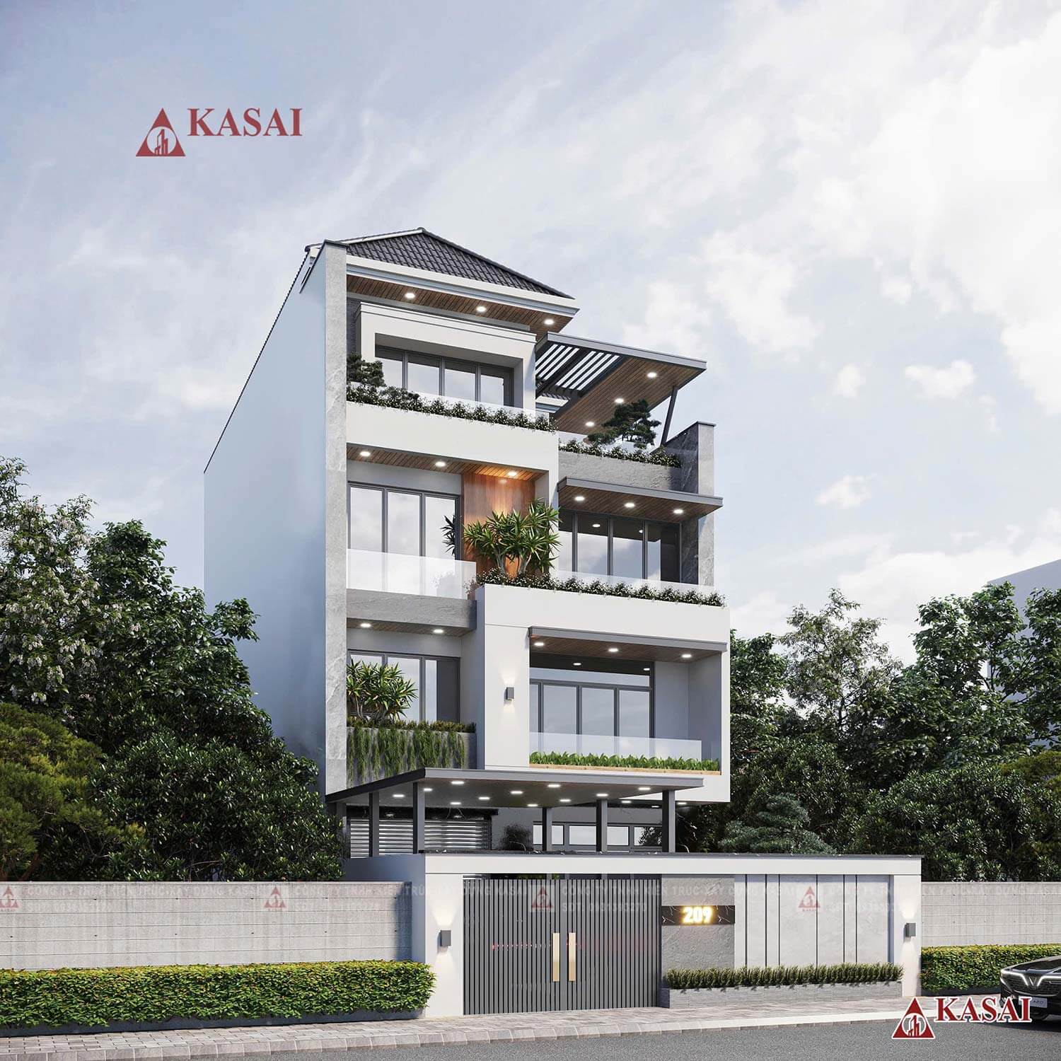 Thiết kế nhà mặt tiền 10m sâu 30m