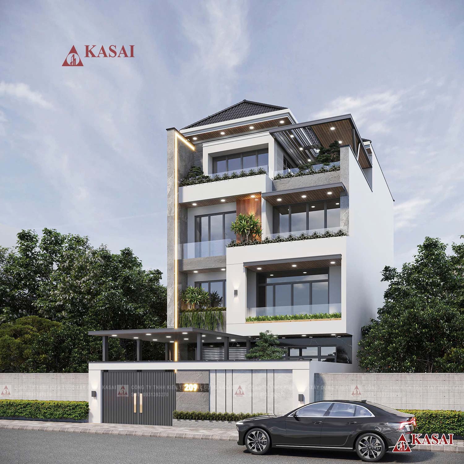 Thiết kế nhà mặt tiền 10m sâu 30m