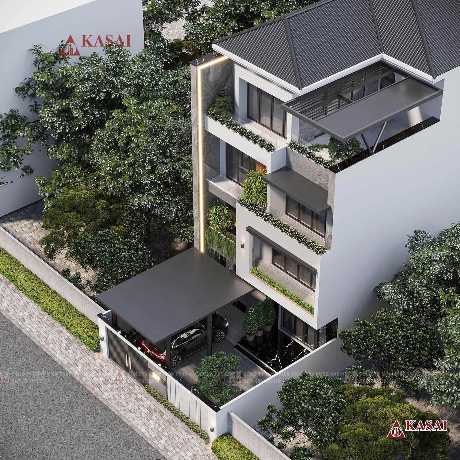 Thiết kế nhà mặt tiền 10m sâu 30m