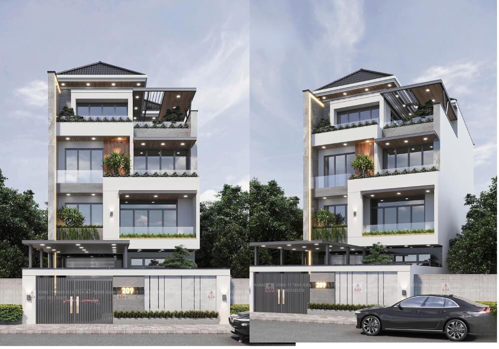 Thiết kế nhà mặt tiền 10m sâu 30m chuẩn mực sống thượng lưu