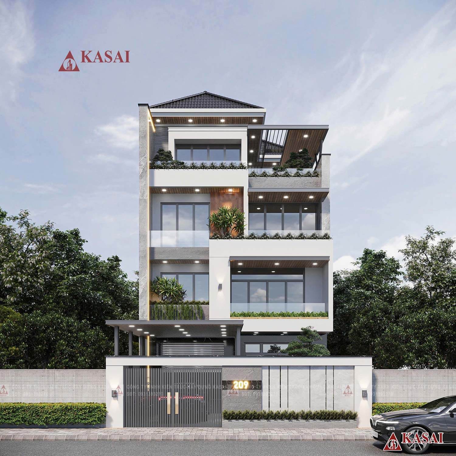 Thiết kế nhà mặt tiền 10m sâu 30m