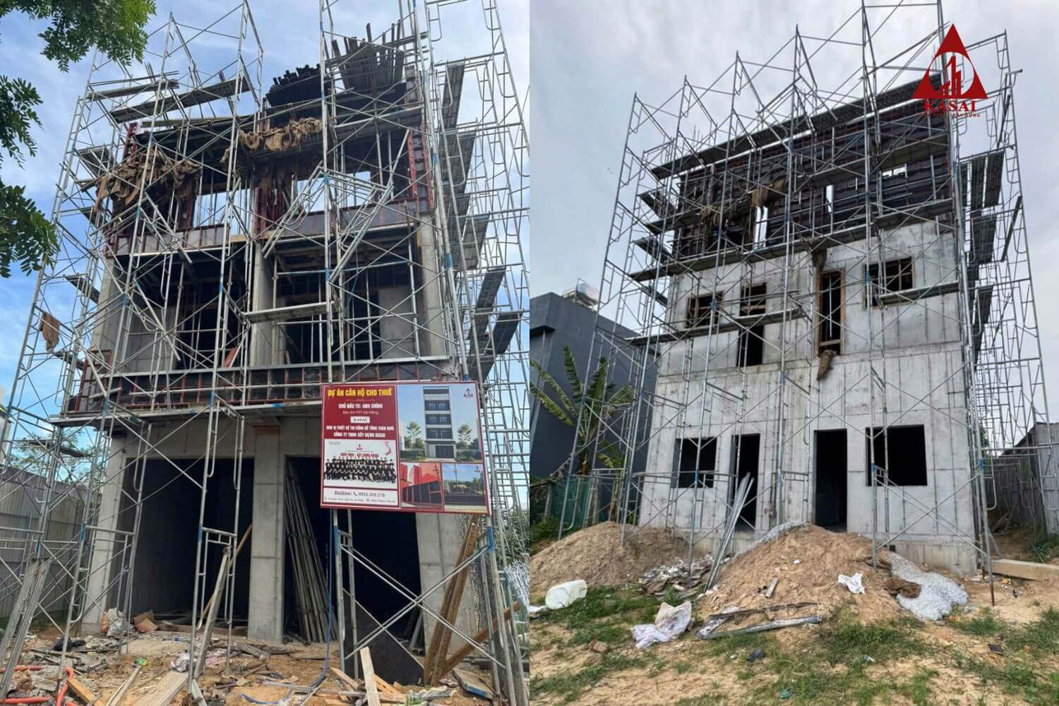 Quy trình xây nhà đổ bê tông nguyên khối