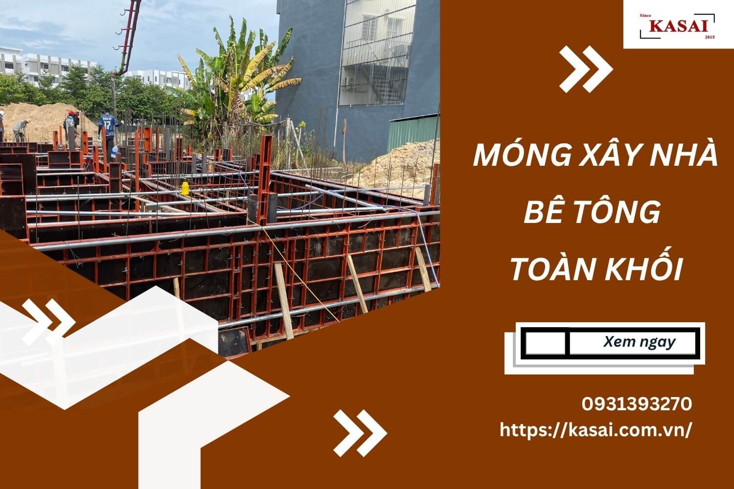 Móng xây nhà bê tông toàn khối