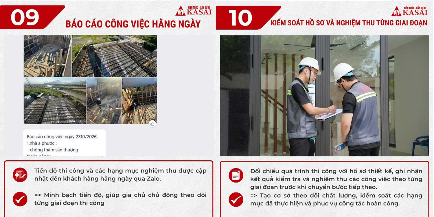 Tiêu chuẩn thi công phần thô nhà bê tông toàn khối tại KASAI