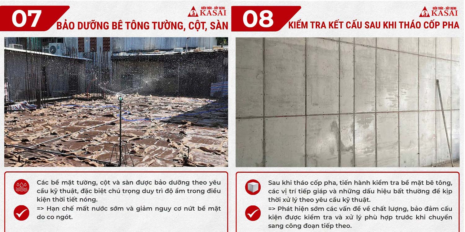 Tiêu chuẩn thi công phần thô nhà bê tông toàn khối tại KASAI