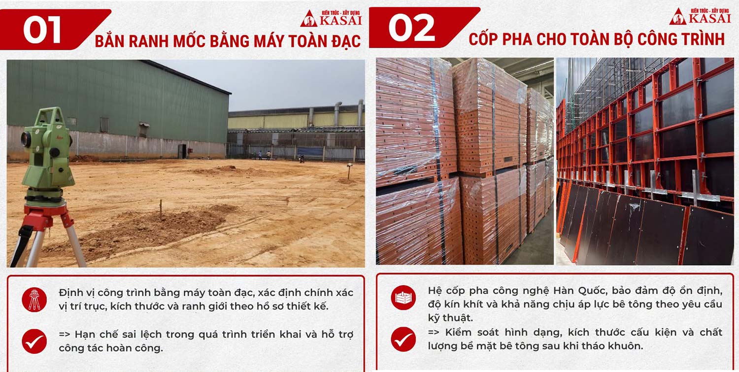 Tiêu chuẩn thi công phần thô nhà bê tông toàn khối tại KASAI